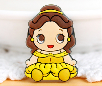 6PCS Toy Princes FRIDGE MAGNET Kids Memo Party Bag Fillers Board 3D Action Figures Gift Refrigerator sticker (Princess)