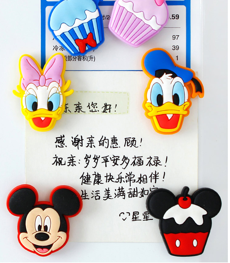 6PCS Toy Princes FRIDGE MAGNET Kids Memo Party Bag Fillers Board 3D Action Figures Gift Refrigerator sticker(Disney)