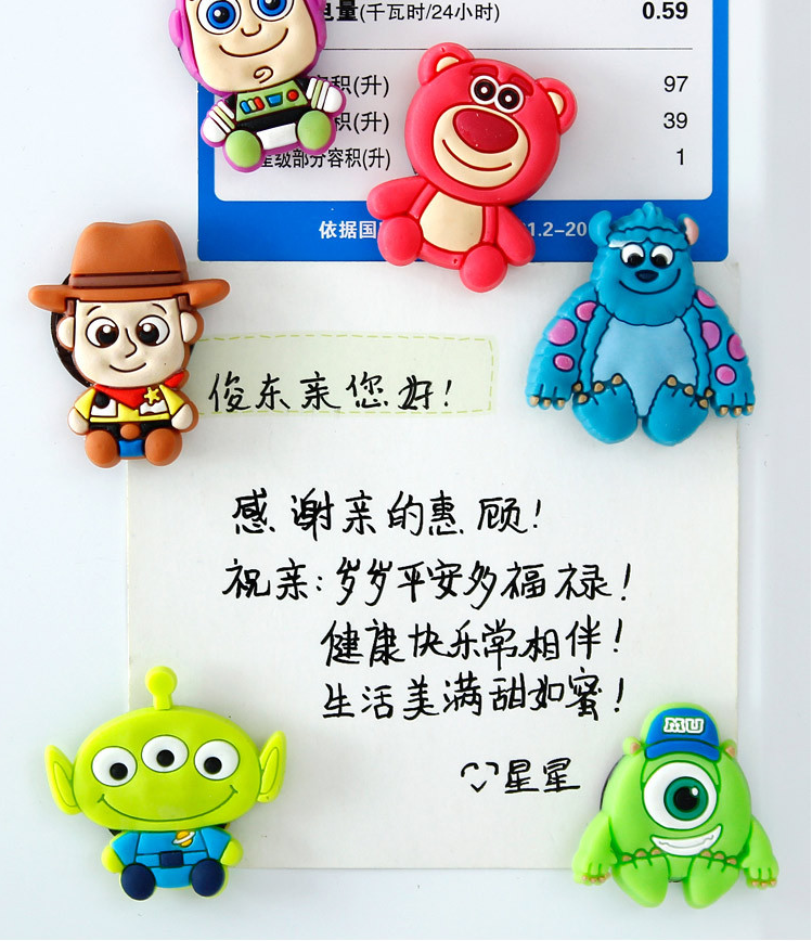 6PCS Toy Princes FRIDGE MAGNET Kids Memo Party Bag Fillers Board 3D Action Figures Gift Refrigerator sticker(Toy Story