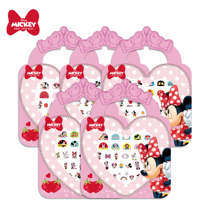 5 Sheets Toddlers Princess Elsa Minnie Kids Girls Nail stickers Earring Stickers Art Decal Party Bag Fillers Decor for Kids Girls Birthday Gift (Minnie nail stickers)