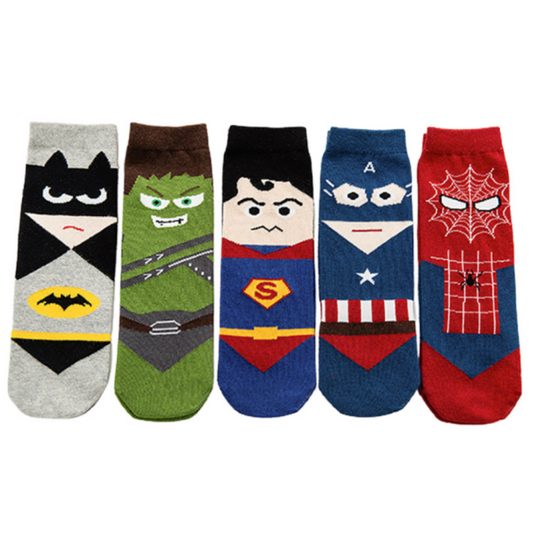 5 Pairs Toddlers Boys Kids heros Costume cotton Infant Ankle Socks 1-5 Years