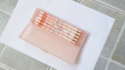 5 Pieces Mechanical Automatic Pencil Set 0.5 mm and one pencil case for Office School Stationary Party Favour Bag Fillers Gift Set