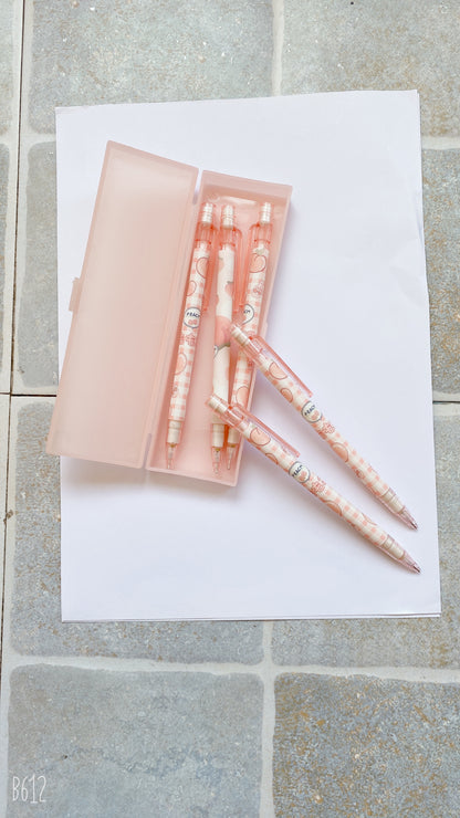 5 Pieces Mechanical Automatic Pencil Set 0.5 mm and one pencil case for Office School Stationary Party Favour Bag Fillers Gift Set