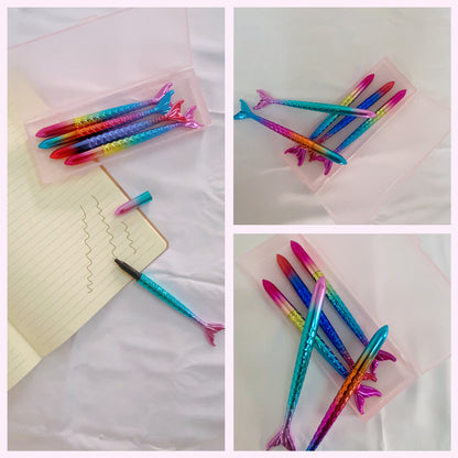 5 PCS Kids Girls Unicorn Ink Pen Rollerball Glitter Quicksand Drying Extra Fine Ballpoint Premium 0.5mm for Office School Stationery with Party bag fillers