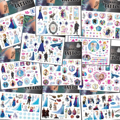 10 Sheets Kids Princess Temporary Tattoos Sticker Waterproof Superhero Stickers Fake tattoo Party Bag Fillers