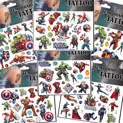 10 Sheets Kids Princess Temporary Tattoos Sticker Waterproof Superhero Stickers Fake tattoo Party Bag Fillers