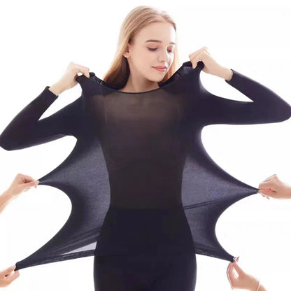 Women Ladies Thermal Underwear Set Soft Winter Warm Large Elasticity Special heat self body shaping Base Layer Tops & Leggings (Nude, L(UK6-UK14))