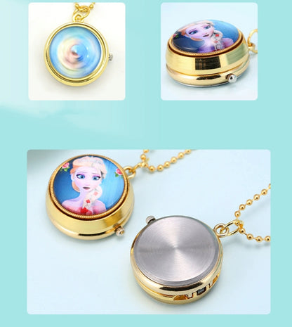 Nurse Watch Princess Spiderman Mermaid Elsa Kids Girls Boys Pocket Watch, Quartz with Chain, Vintage Roman Numerals Stylish Pocket Watch for Birthday Gift