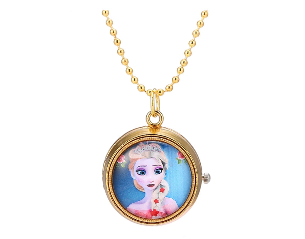 Nurse Watch Princess Spiderman Mermaid Elsa Kids Girls Boys Pocket Watch, Quartz with Chain, Vintage Roman Numerals Stylish Pocket Watch for Birthday Gift