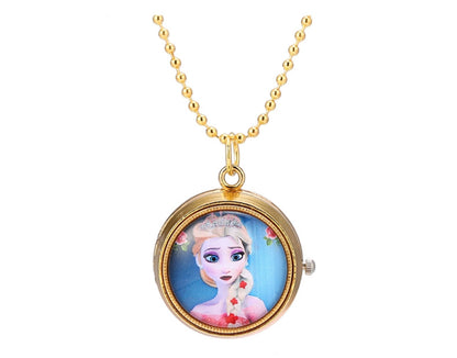 Nurse Watch Princess Spiderman Mermaid Elsa Kids Girls Boys Pocket Watch, Quartz with Chain, Vintage Roman Numerals Stylish Pocket Watch for Birthday Gift