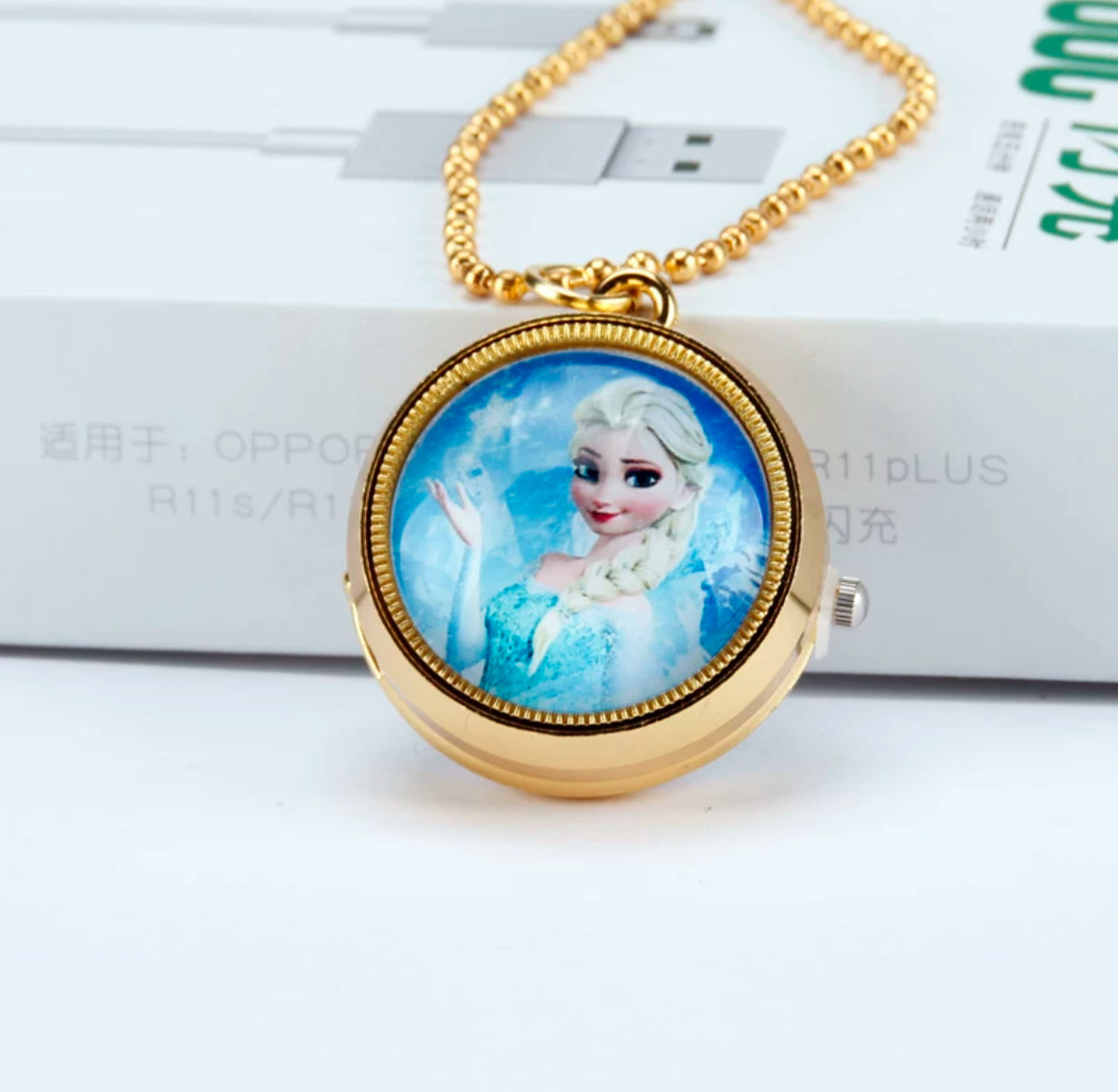 Nurse Watch Princess Spiderman Mermaid Elsa Kids Girls Boys Pocket Watch, Quartz with Chain, Vintage Roman Numerals Stylish Pocket Watch for Birthday Gift