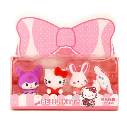 4 PCS Spider Rubbers Pencil Eraser Erasers Rubber for Kids School Stationary Party Favour Bag Fillers Gift Set (Hello kitty  4pcs)
