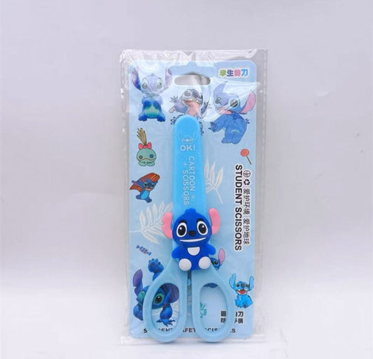 Stitch School Children Blunt tip Kids Scissors, Sharp Stainless Steel Blades Safety Comfort Grip Handles for Student Toddler Craft Cutting Paper Scrapbooking Art DIY Craft Students Teaching Stationery