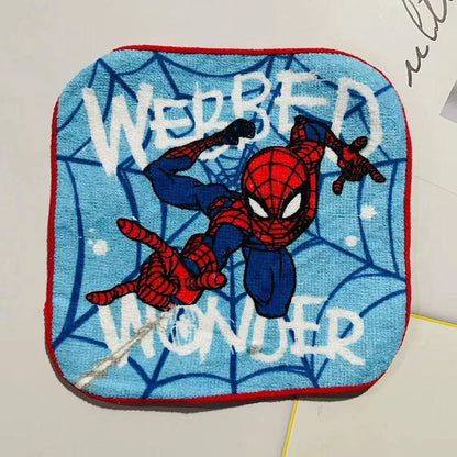 5 Pcs Soft Kids Washcloth Towels with Princess Mermaid Spider, Multicolor Children's boys girls Facial Hand Towel, Cotton Baby Face Washer Hand Towels 15 x 15 CM