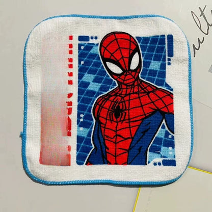5 Pcs Soft Kids Washcloth Towels with Princess Mermaid Spider , Multicolor Children's boys girls Facial Hand Towel, Cotton Baby Face Washer Hand Towels 15 x 15 CM(Spiderman)
