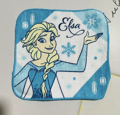 5 Pcs Soft Kids Washcloth Towels with Princess Mermaid Spider, Multicolor Children's boys girls Facial Hand Towel, Cotton Baby Face Washer Hand Towels 15 x 15 CM