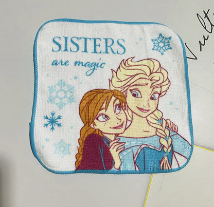 5 Pcs Soft Kids Washcloth Towels with Princess Mermaid Spider , Multicolor Children's boys girls Facial Hand Towel, Cotton Baby Face Washer Hand Towels 15 x 15 CM（Frozen）