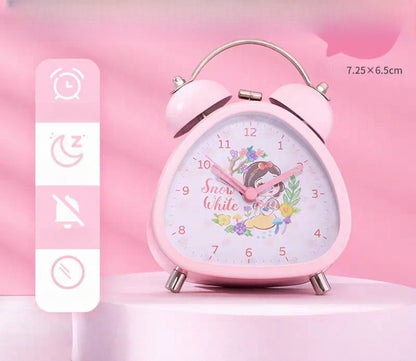 Princess Mermaid Kids digital Alarm Clock for Heavy Sleepers with Twin Bell and Large Digits, Loud Battery Retro Alarm Clock with Night Light for Bedside, Bedroom