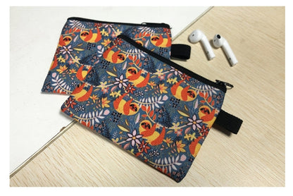 2 Pack Small Coin Purse, Cute Cartoon Wallet Mini Purse Holder for Women Girls Children, Oxford Pouch Small Change Bag for Coin, Credit Card, ID Card, Keys, Lipstick