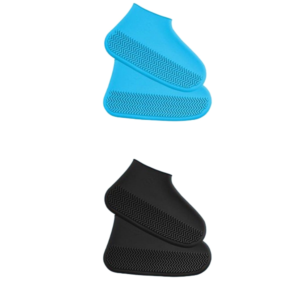 2pcs Rain Shoe Covers Latex Waterproof Shoe Covers Unisex Shoes Protectors Reusable Non-Slip Rain Boot Overshoes Walking Shoes Accessories