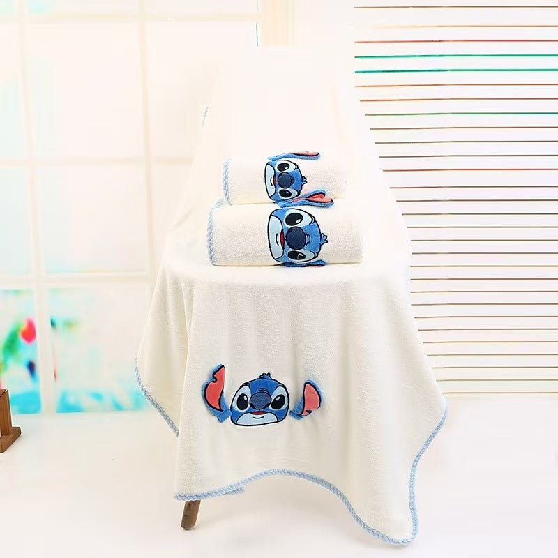 Stitch Microfibre Hand Face Towels for Bathroom, Super Soft Fluffy Hand Towels, Super Water Absorbent & Quick Dry Towels, 35x75cm