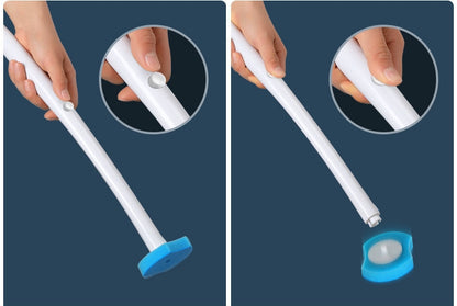 Toilet Wand with 8 Refills, Disposable Toilet Bowl Brush Disposable Cleaning System kit, Storage Caddy and Heads for Bathroom Cleaning all in one