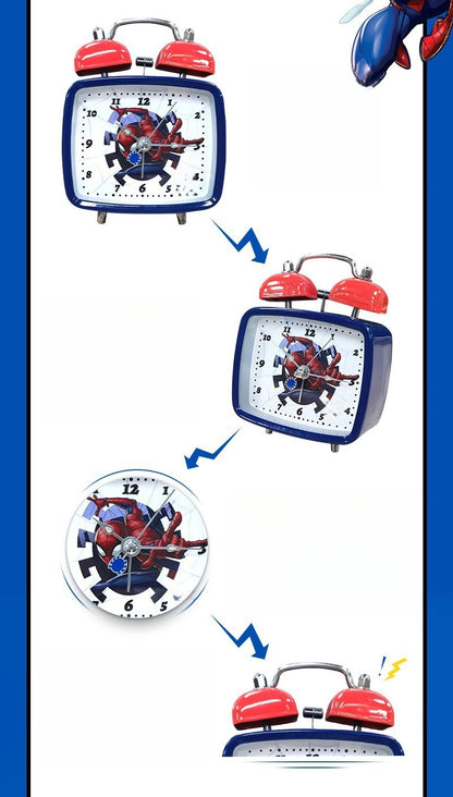 Princess Mermaid Kids digital Alarm Clock for Heavy Sleepers with Twin Bell and Large Digits, Loud Battery Retro Alarm Clock with Night Light for Bedside, Bedroom