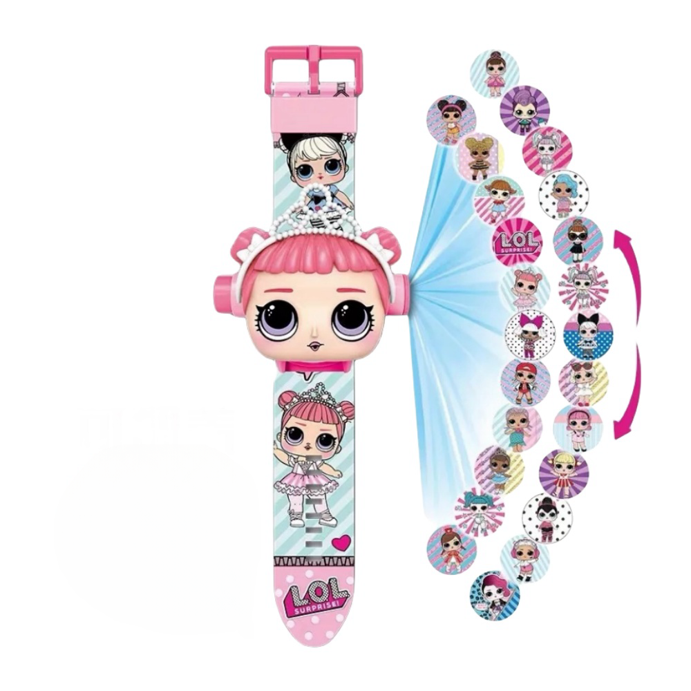 Superhero Robert Watch with 24 Super Projection Cartoon Hero Figurines Princess, Electronic Watch for Boys Girls Projector 3D (LOL)