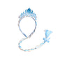 Kids Girls Toddlers Blue Frozen Elsa Ponytail Hair Extension Party Hair clips Snowflake Crown Headband Hairband Costume Dress up Braided Wigs