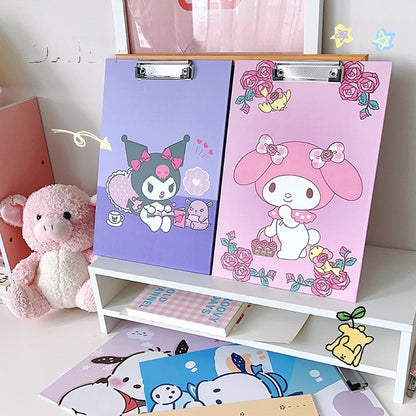 Wooden Clipboards Strong12.5 x 9 Inch A4 Size MClipboard Clipboards, Lightweight Wallets for Document Office School (Kuromi, A4)