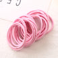 50Pcs Girls Women 2.5mm Thin School Uniform Endless Hair Elastics Bobbles Hair Ties Bands Ponios Ponytail Holders