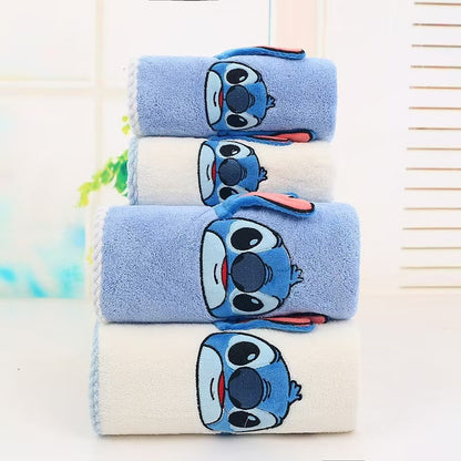 Stitch Microfibre Hand Face Towels for Bathroom, Super Soft Fluffy Hand Towels, Super Water Absorbent & Quick Dry Towels, 35x75cm