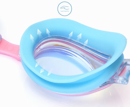Comfortable Anti-fog Swimming Goggles with case Waterproof UV Protection For Kids Boys Girls Soft Silicone Seals For Comfort Perfect For Lap Triathlon Training & Aquatic Sports（A）