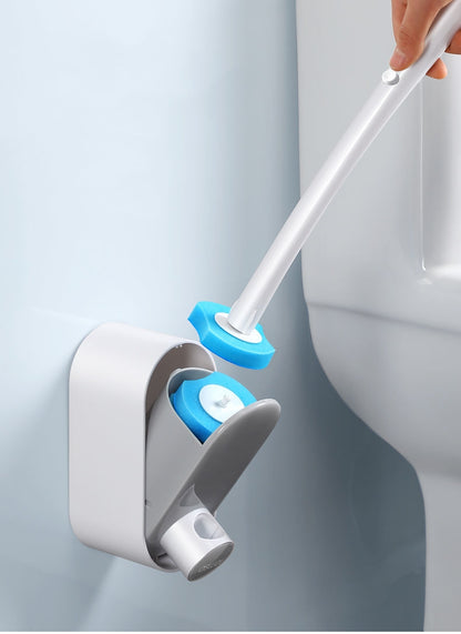 Toilet Wand with 8 Refills, Disposable Toilet Bowl Brush Disposable Cleaning System kit, Storage Caddy and Heads for Bathroom Cleaning all in one