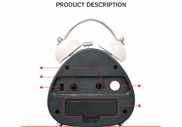 Princess Mermaid Kids digital Alarm Clock for Heavy Sleepers with Twin Bell and Large Digits, Loud Battery Retro Alarm Clock with Night Light for Bedside, Bedroom