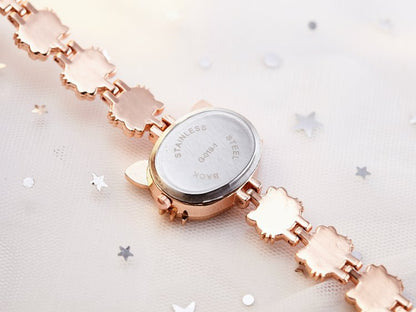Analogue Quartz Watch with Stainless Steel Strap Bracelet Cats Girls Toddler Watches Gifts for Kids Birthday Gifts Gift Box
