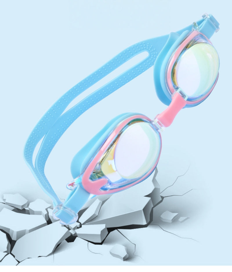 Comfortable Anti-fog Swimming Goggles with case Waterproof UV Protection For Kids Boys Girls Soft Silicone Seals For Comfort Perfect For Lap Triathlon Training & Aquatic Sports（C)