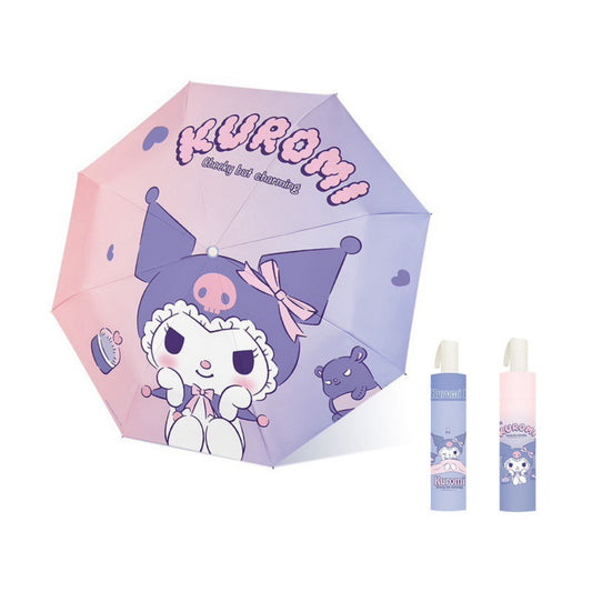 Umbrella for  Teens Kids Folding Telescopic UV Protection Umbrella Lightweight Travel School Work Gifts Girls Boys(Kuromi)