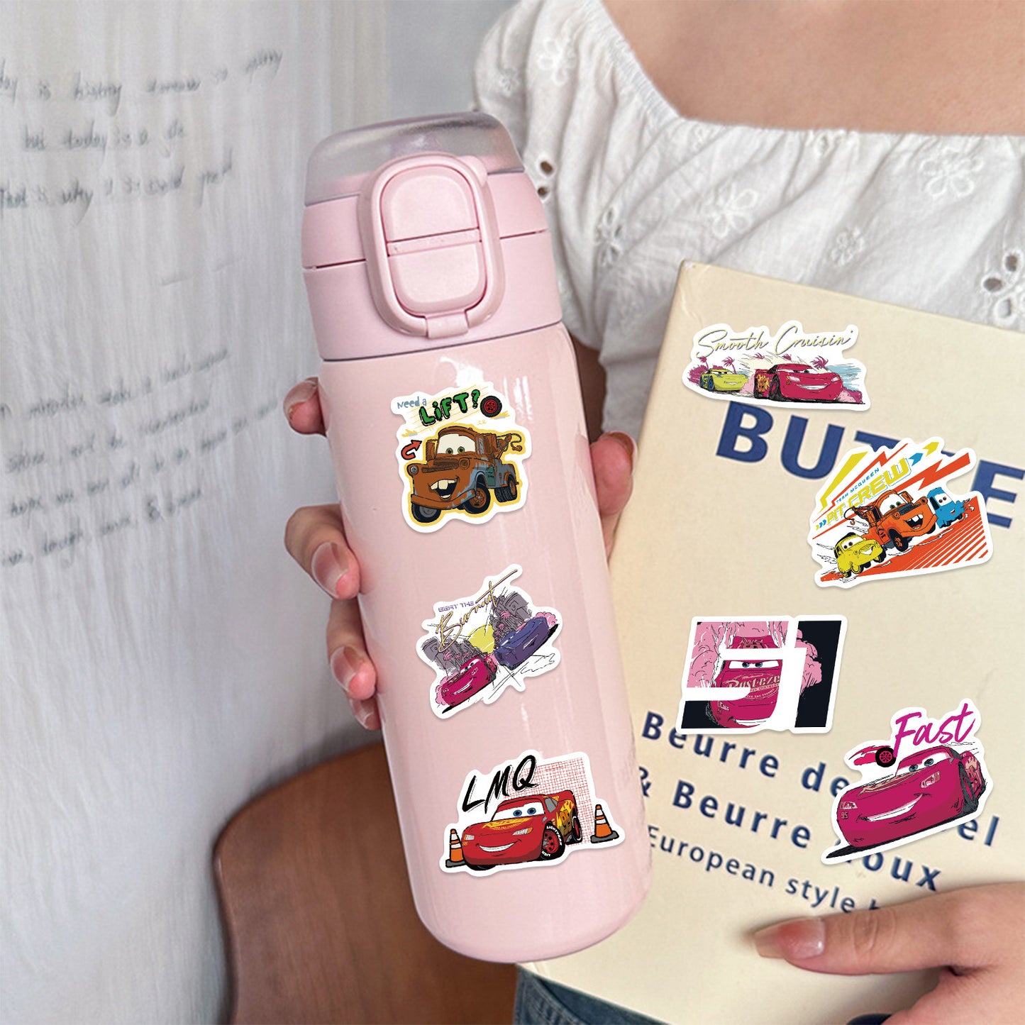 50pcs Princess Aven Superheros Toy Kids Stickers Luggage Laptop Skateboard Waterproof Party Bag Fillers Waterbottle Decal Graffiti Patches (Cars)