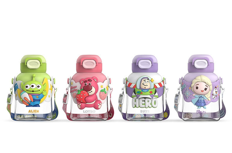 Buzz Frozen Spiderman Water Bottle Reusable Kids 700ml PP with Two Lids Leak Proof with straw Lid BPA Free Drinking bottle(Buzz)