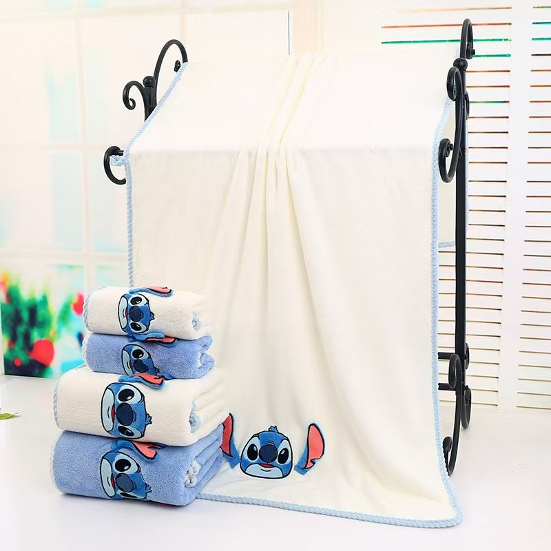 Stitch Microfibre Hand Face Towels for Bathroom, Super Soft Fluffy Hand Towels, Super Water Absorbent & Quick Dry Towels, 35x75cm