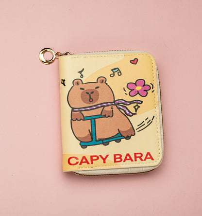 Kids GIrls Women Wallet Cute Trifold Wallet with Coin Purse Card Slots with zip pockets Gifts PU leather (Cinnamoroll)