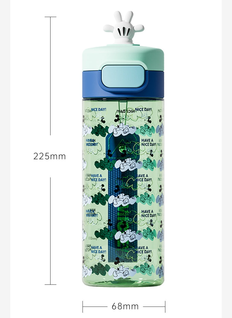 Water Bottle Reusable Kids 520ml PP with Two Lids Leak Proof with straw Lid BPA Free Drinking