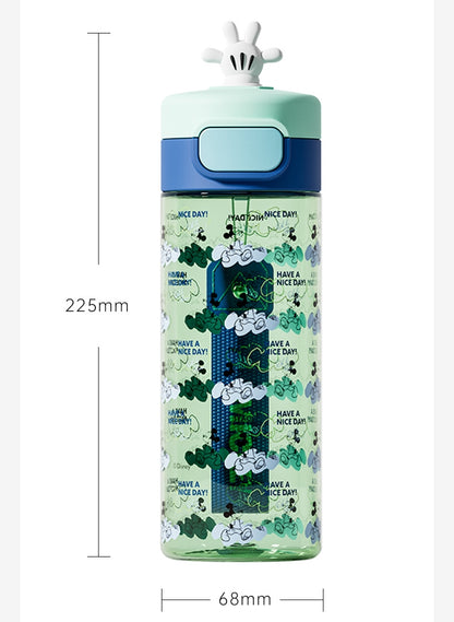 Water Bottle Reusable Kids 520ml PP with Two Lids Leak Proof with straw Lid BPA Free Drinking