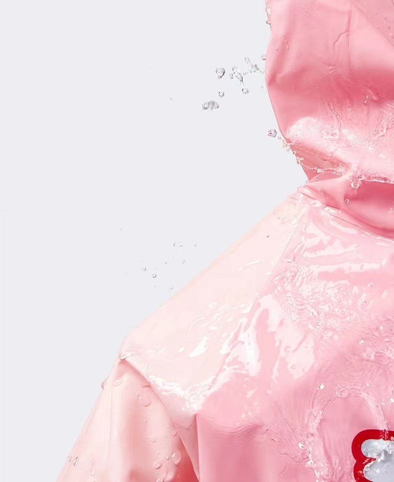 Kids Elsa Spider Raincoats Waterproof Rain Jacket Hooded Rain Poncho Toddler Boys Girls Rain Suit Reusable Rainwear with bag Cover 1-8 Years(Kuromi )