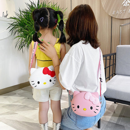 Kids Purse Girls Silicone Mini Children's Coin Purse Cute Cartoon Shoulder Bag Crossbody Bag Accessories Bags Adjustable Strap for Kids Gift Travel Holiday (Hello Kitty)
