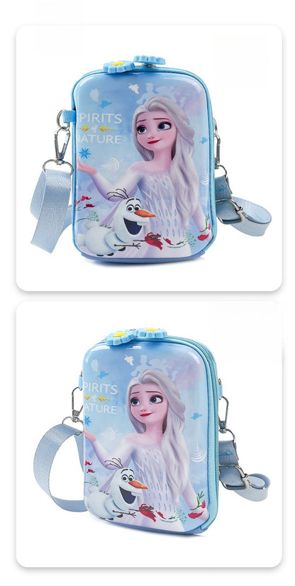 Kids Purse Girls Silicone Mini Children's Coin Purse Cute Cartoon Shoulder Bag Crossbody Bag Accessories Bags Adjustable Strap for Kids Gift Travel Holiday (Purple Frozen)