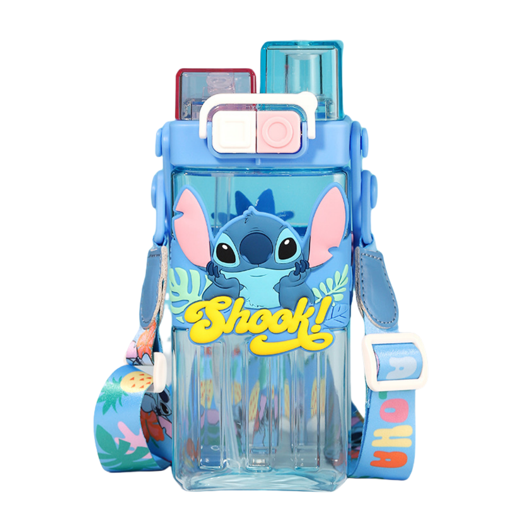 Water Bottle Reusable Kids 510ml PP with Two Lids Leak Proof with straw Lid BPA Free Drinking bottle (Kuromi)