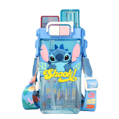 Water Bottle Reusable Kids 510ml PP with Two Lids Leak Proof with straw Lid BPA Free Drinking bottle (Kuromi)