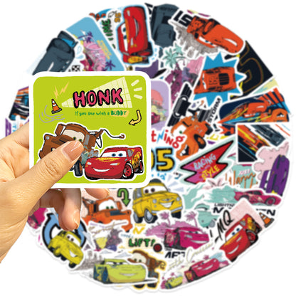 50pcs Princess Aven Superheros Toy Kids Stickers Luggage Laptop Skateboard Waterproof Party Bag Fillers Waterbottle Decal Graffiti Patches (Cars)